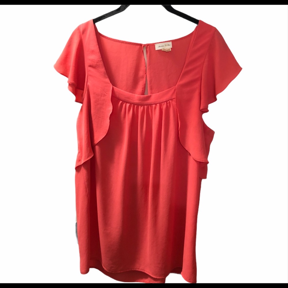 Anthropologie Meadow Rue coral top